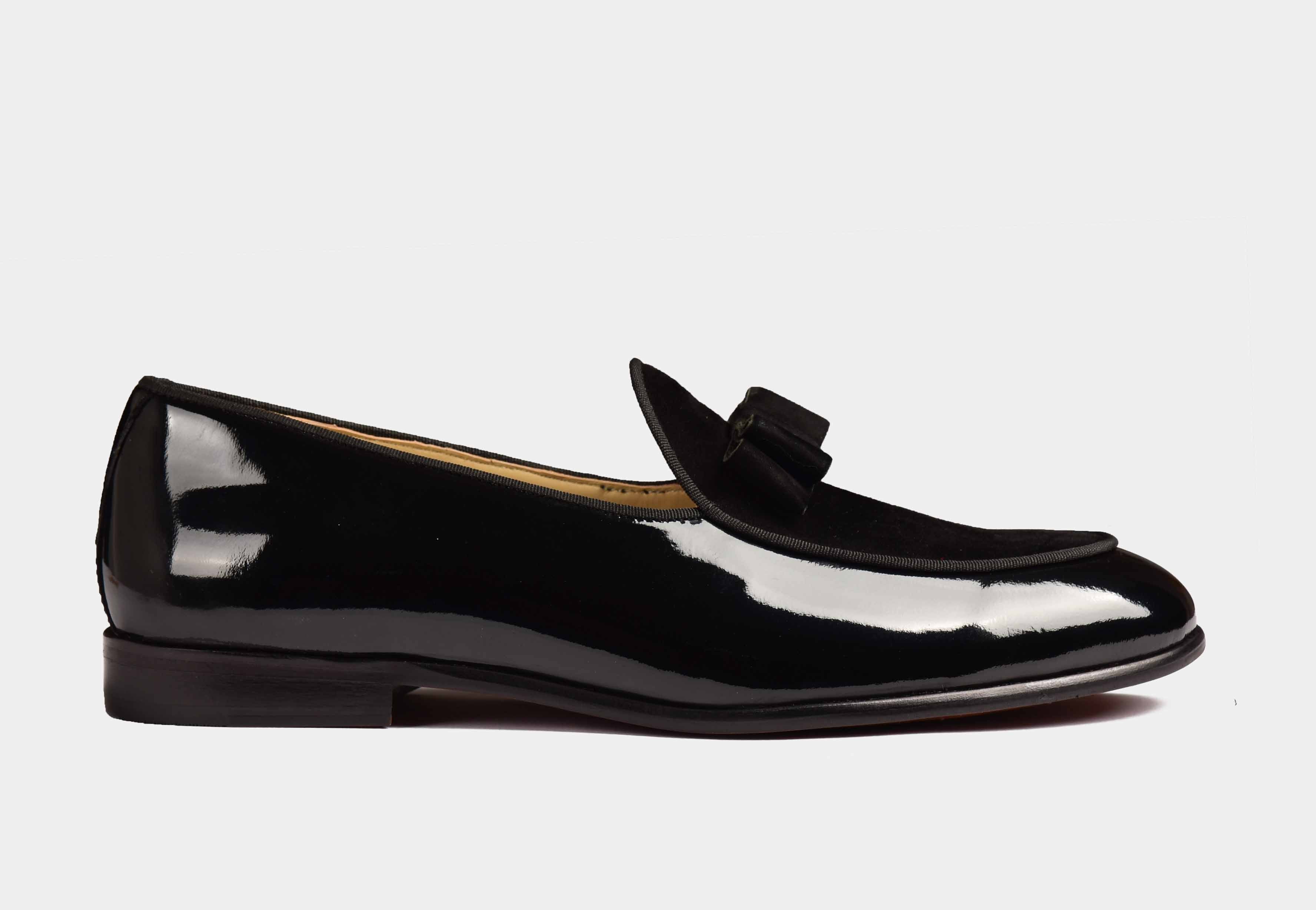 ARNO | Black Patent Calf with Bow-Tie Silhouette – Luxoro Formello