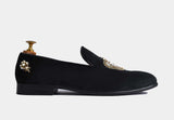 ELIZAR BLACK embroidered slip-ons