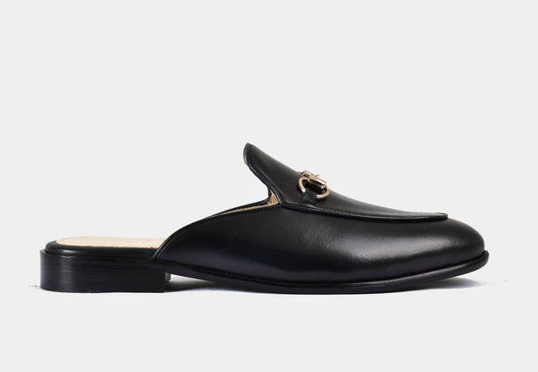 Mule | Black with Gold Trim
