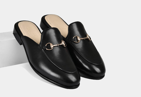 Mule | Black with Gold Trim