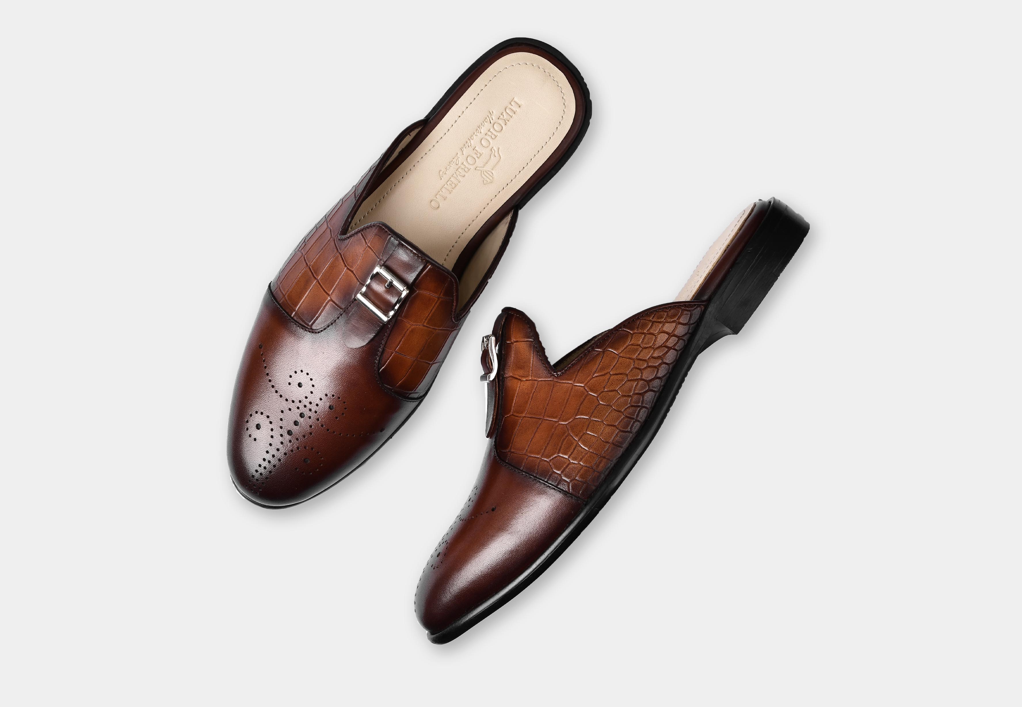 MULE | TAN CROCO TRIM