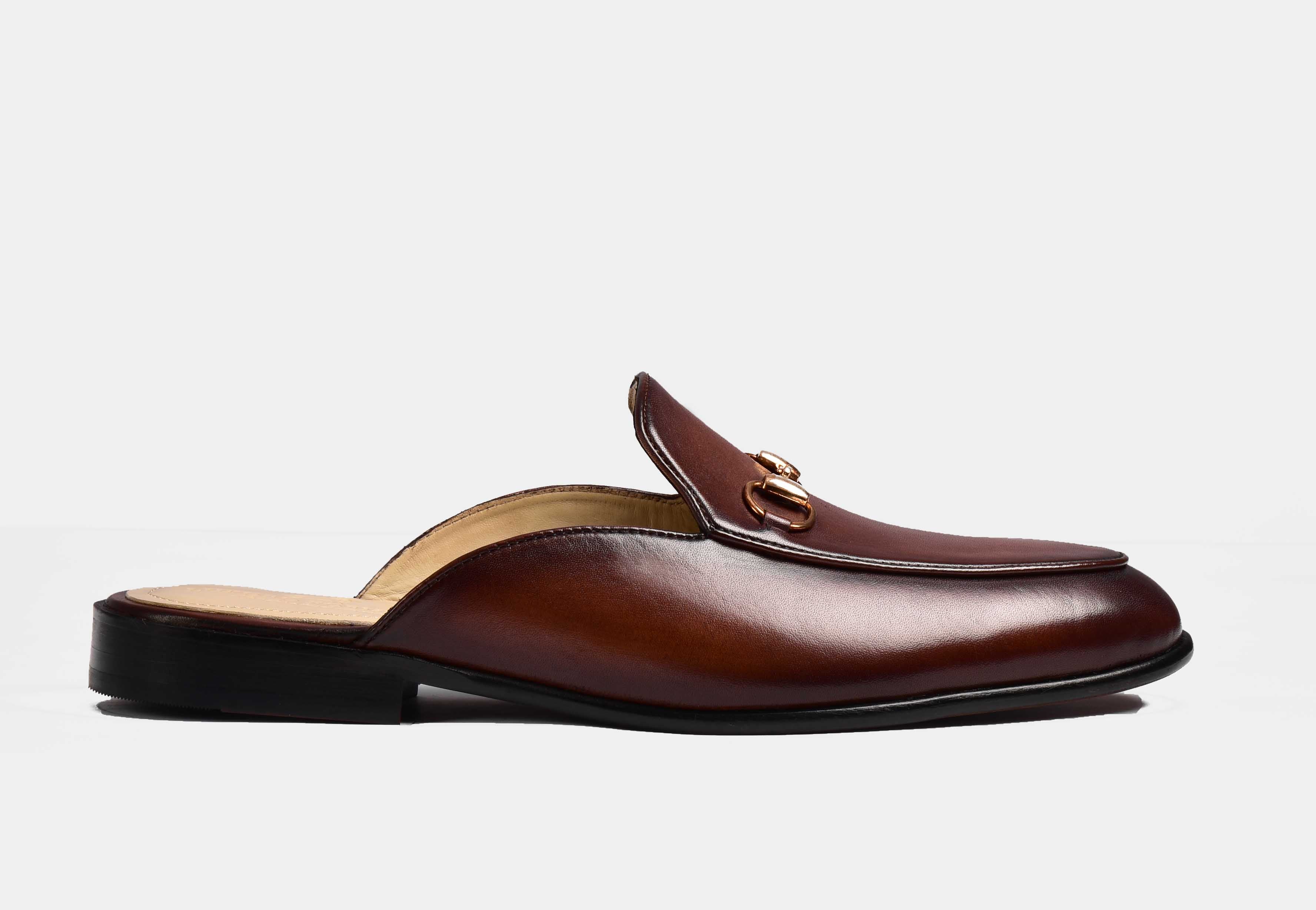 ARNO | Brown Formal Mules with metal Trim